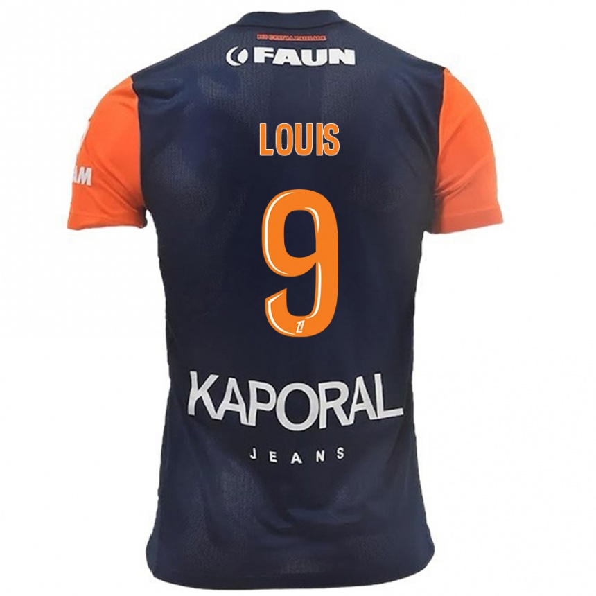 Niño Fútbol Camiseta Kethna Louis #9 Azul Marino Naranja 1ª Equipación 2024/25