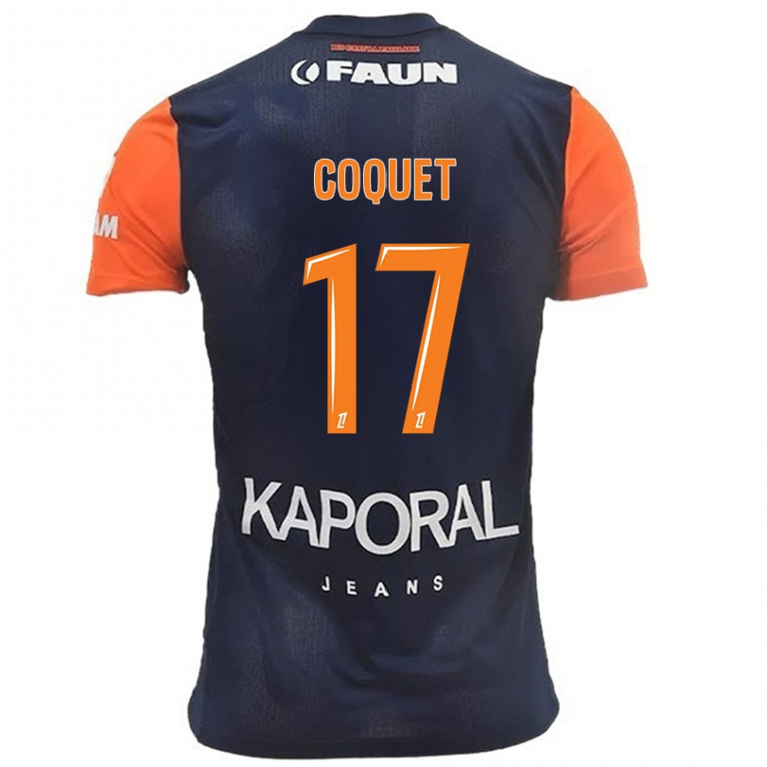 Niño Fútbol Camiseta Judith Coquet #17 Azul Marino Naranja 1ª Equipación 2024/25