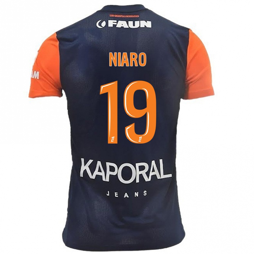 Niño Fútbol Camiseta Esther Mbakem-Niaro #19 Azul Marino Naranja 1ª Equipación 2024/25