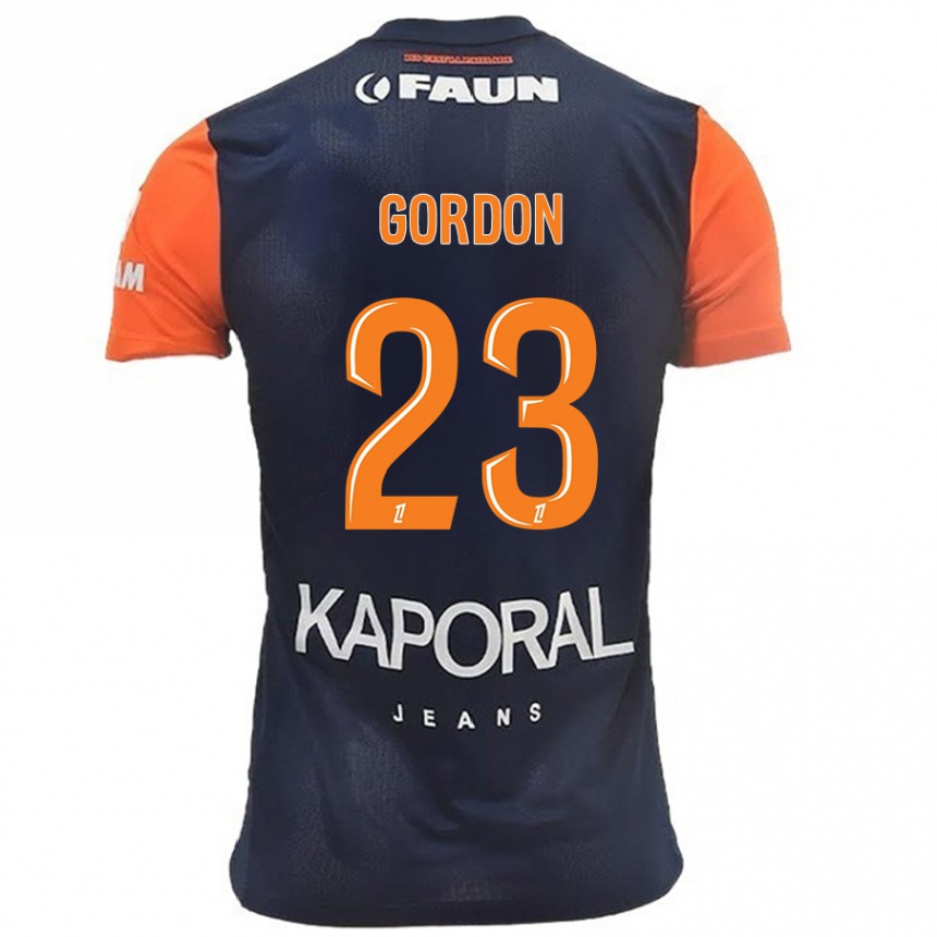 Niño Fútbol Camiseta Sh'nia Gordon #23 Azul Marino Naranja 1ª Equipación 2024/25