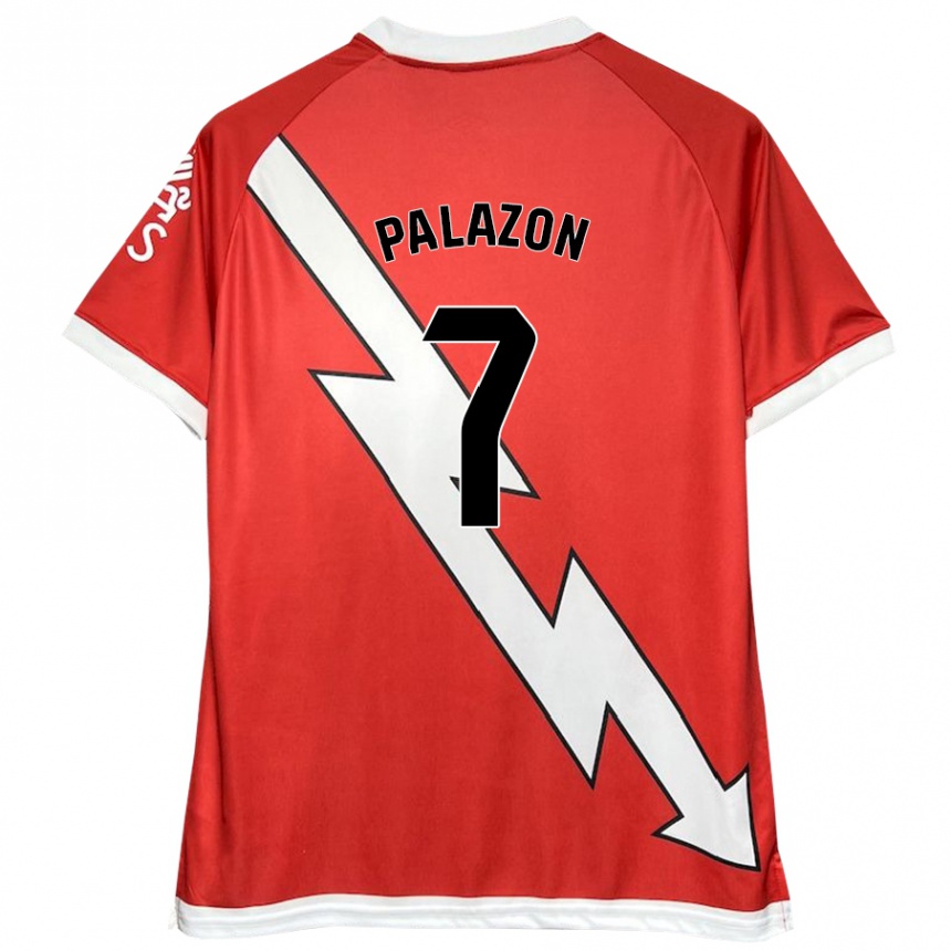 Niño Fútbol Camiseta Isi Palazón #7 Blanco Rojo 1ª Equipación 2024/25