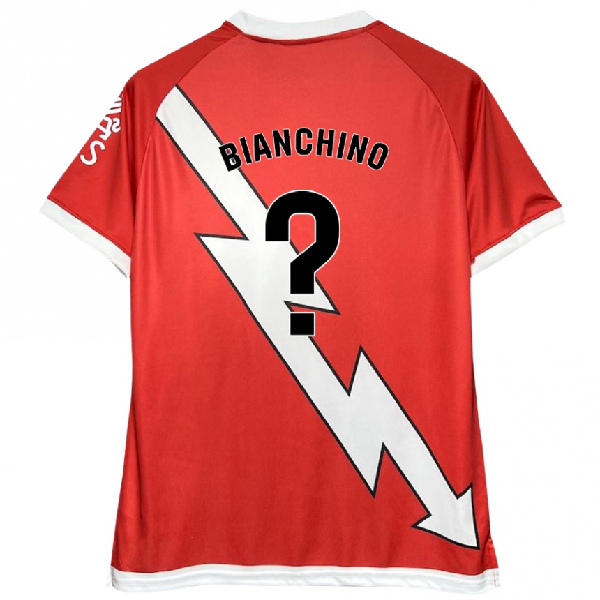 Niño Fútbol Camiseta Nicolò Bianchino #0 Blanco Rojo 1ª Equipación 2024/25