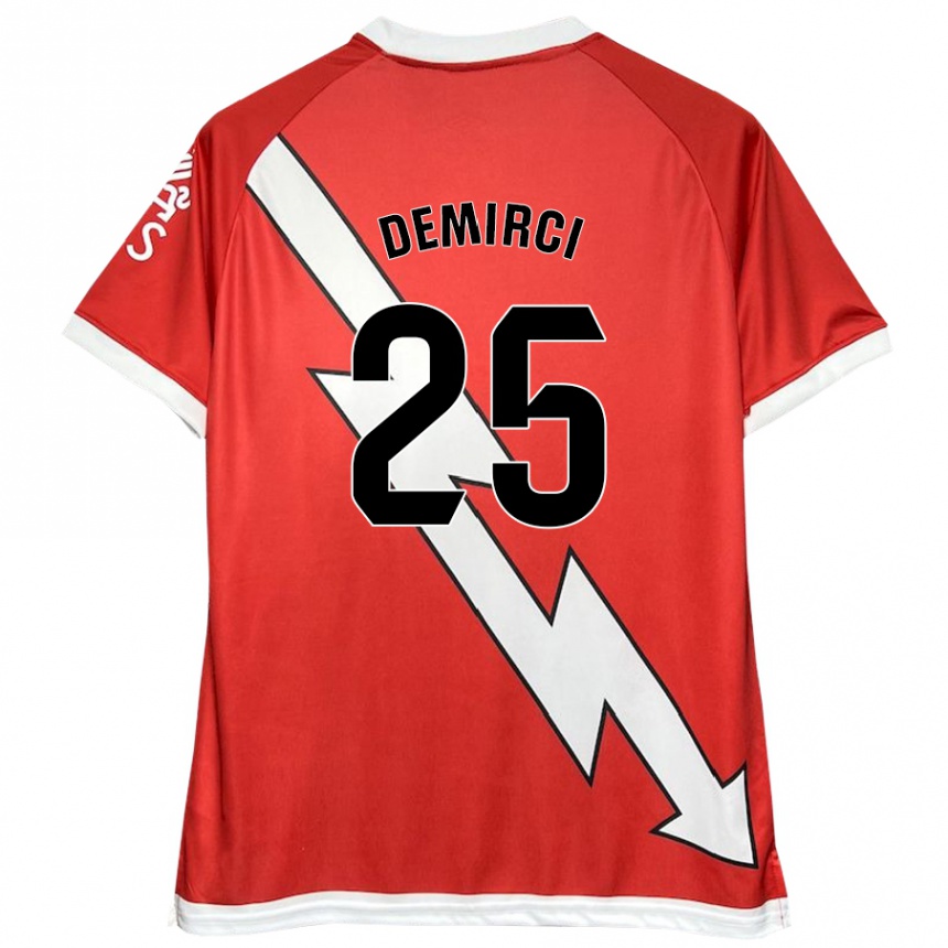 Niño Fútbol Camiseta Mert Demirci #25 Blanco Rojo 1ª Equipación 2024/25