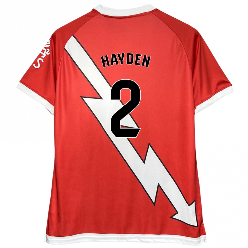 Niño Fútbol Camiseta Danielle Hayden #2 Blanco Rojo 1ª Equipación 2024/25