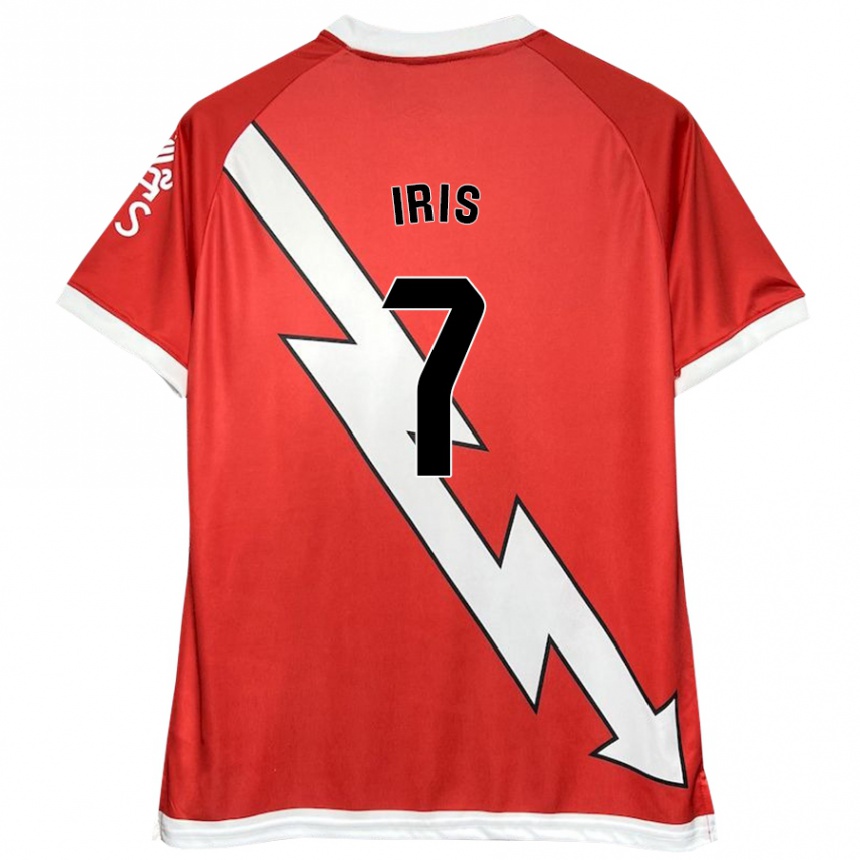 Niño Fútbol Camiseta Iris Ponciano Del Rio #7 Blanco Rojo 1ª Equipación 2024/25