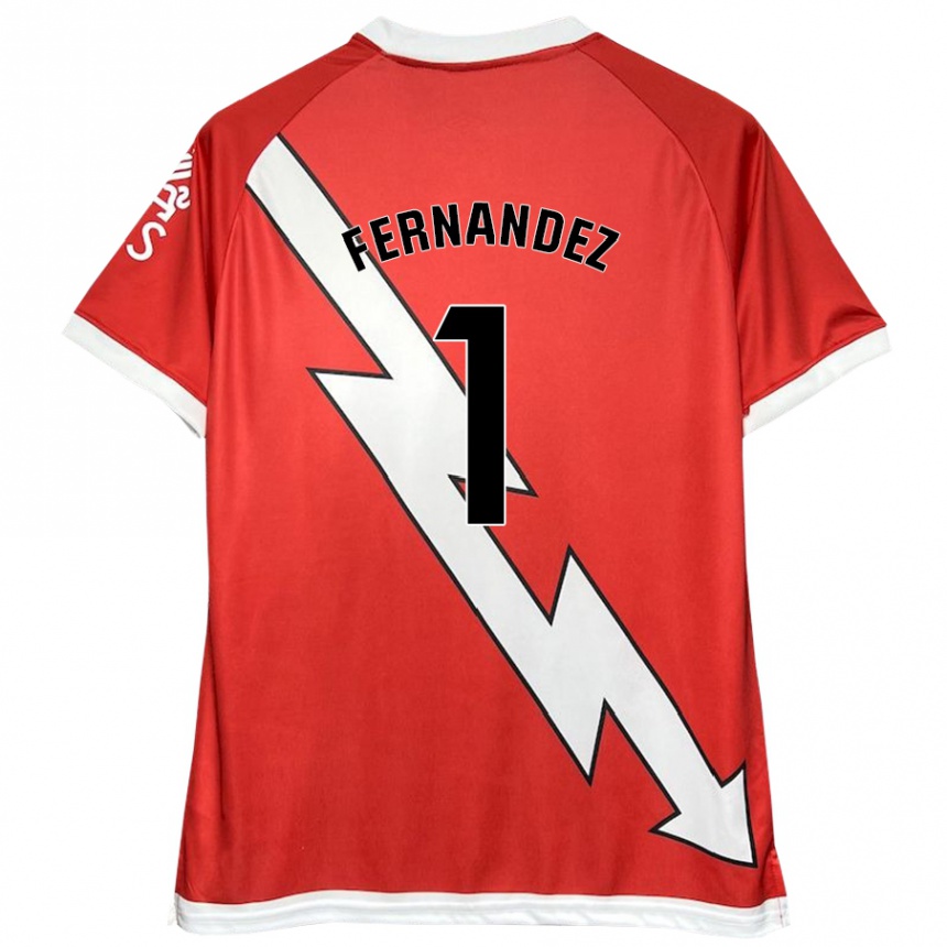 Niño Fútbol Camiseta Nerea Fernández Santos #1 Blanco Rojo 1ª Equipación 2024/25