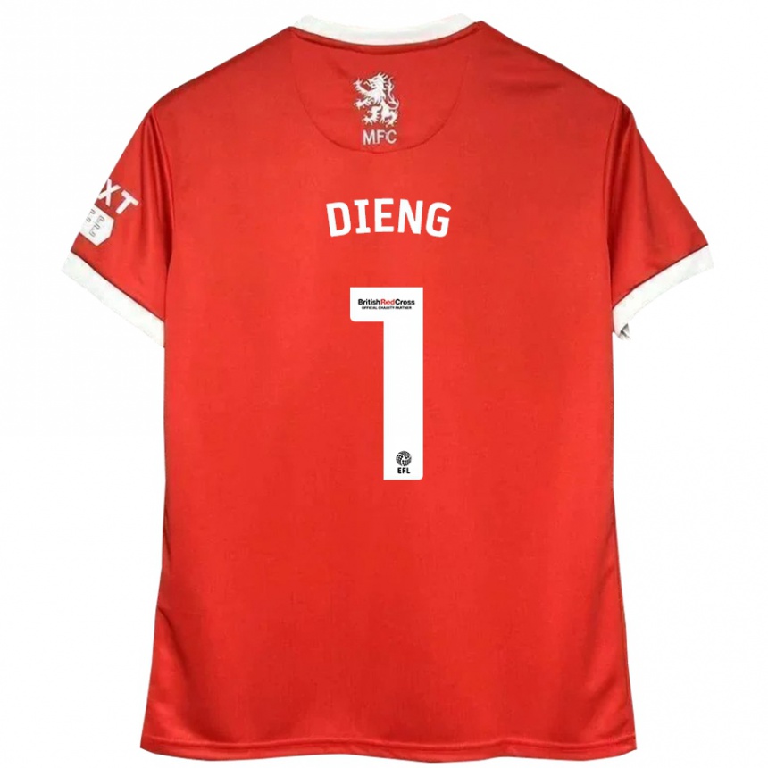 Niño Fútbol Camiseta Seny Dieng #1 Rojo Blanco 1ª Equipación 2024/25