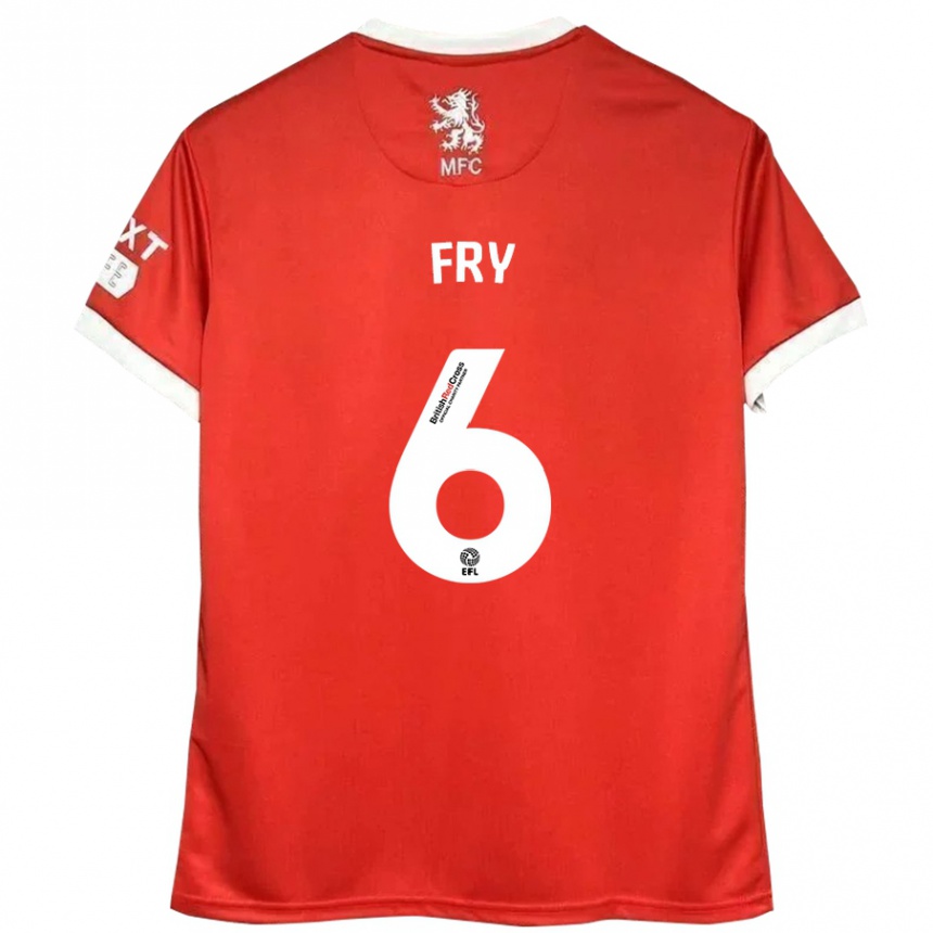 Niño Fútbol Camiseta Dael Fry #6 Rojo Blanco 1ª Equipación 2024/25