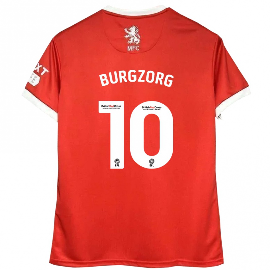 Niño Fútbol Camiseta Delano Burgzorg #10 Rojo Blanco 1ª Equipación 2024/25