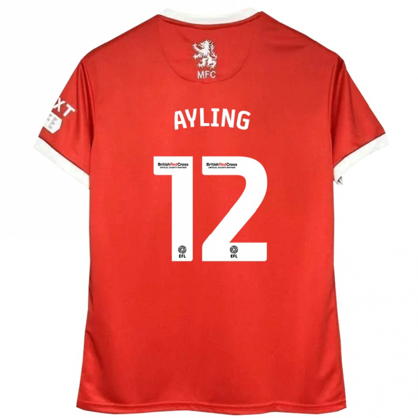 Niño Fútbol Camiseta Luke Ayling #12 Rojo Blanco 1ª Equipación 2024/25