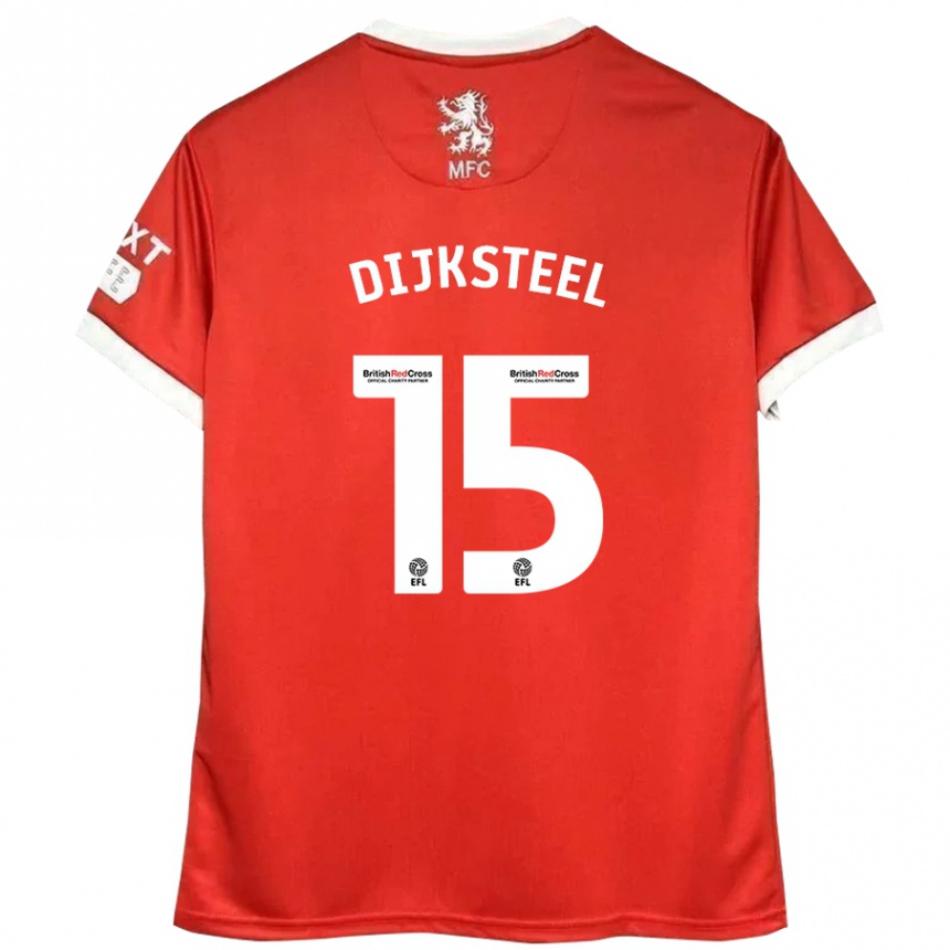 Niño Fútbol Camiseta Anfernee Dijksteel #15 Rojo Blanco 1ª Equipación 2024/25