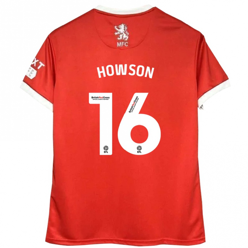 Niño Fútbol Camiseta Jonathan Howson #16 Rojo Blanco 1ª Equipación 2024/25