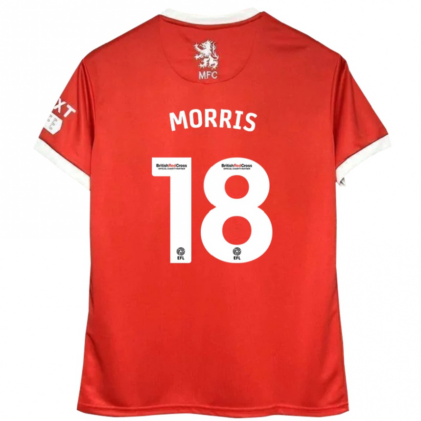 Niño Fútbol Camiseta Aidan Morris #18 Rojo Blanco 1ª Equipación 2024/25