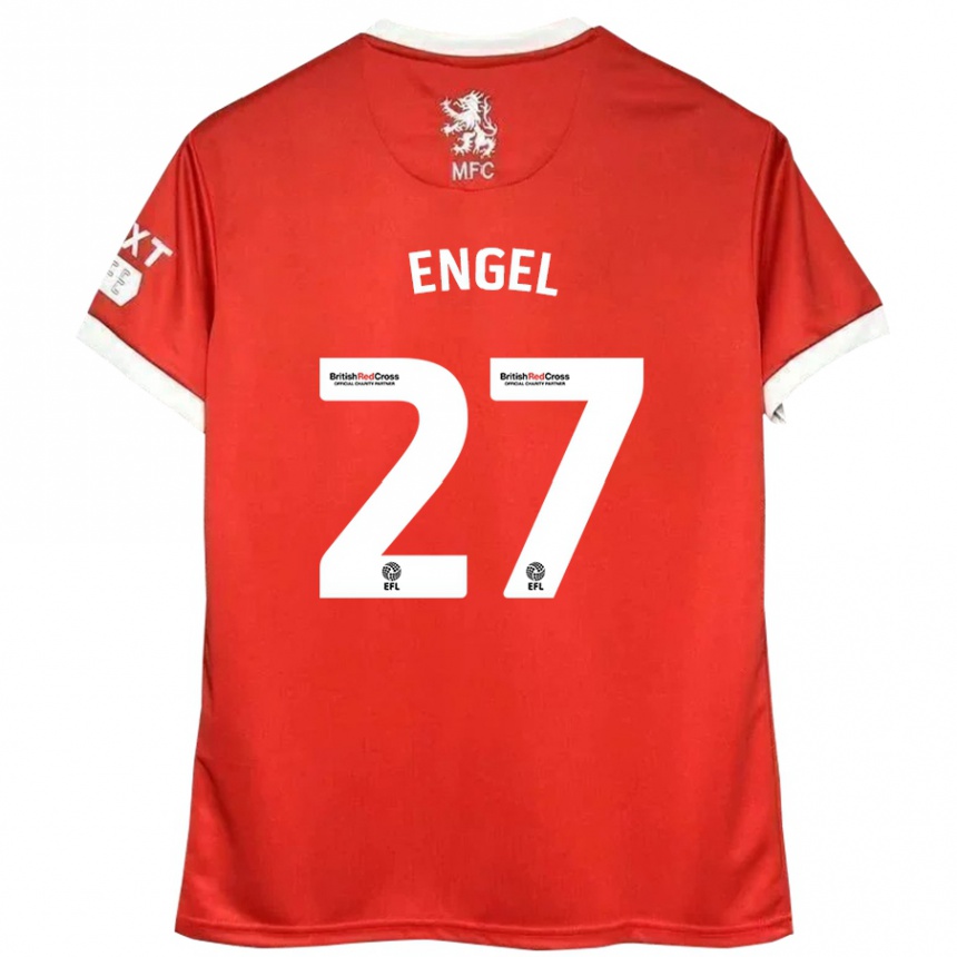 Niño Fútbol Camiseta Lukas Engel #27 Rojo Blanco 1ª Equipación 2024/25