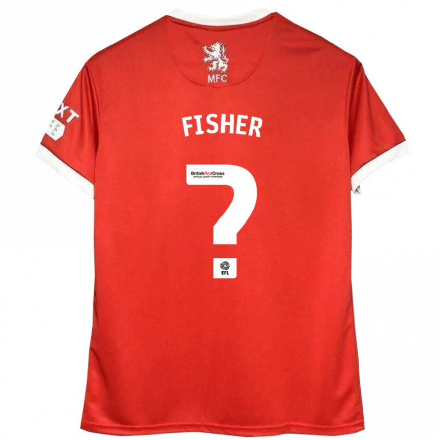 Niño Fútbol Camiseta Nathan Fisher #0 Rojo Blanco 1ª Equipación 2024/25