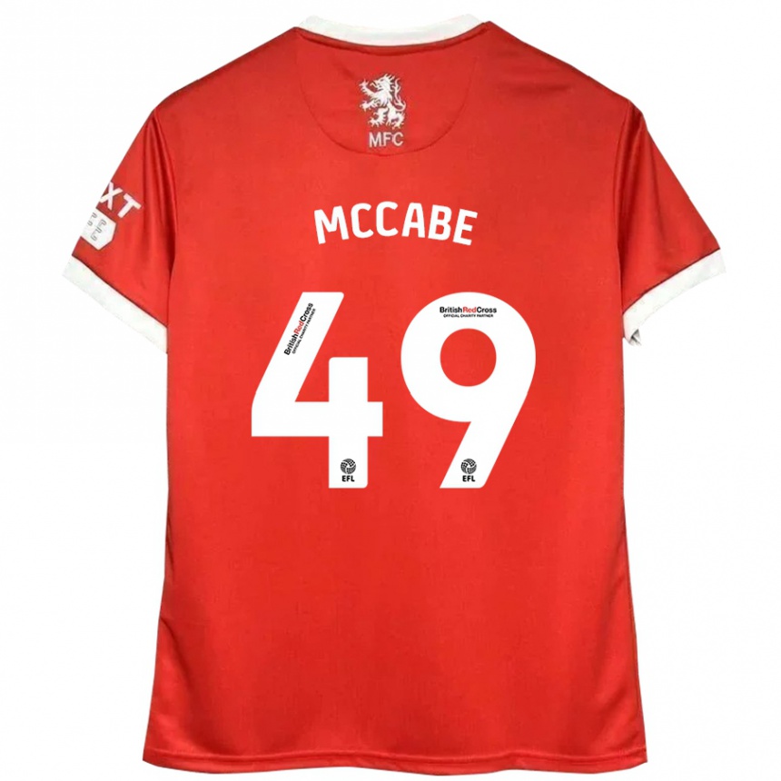 Niño Fútbol Camiseta Law Mccabe #49 Rojo Blanco 1ª Equipación 2024/25