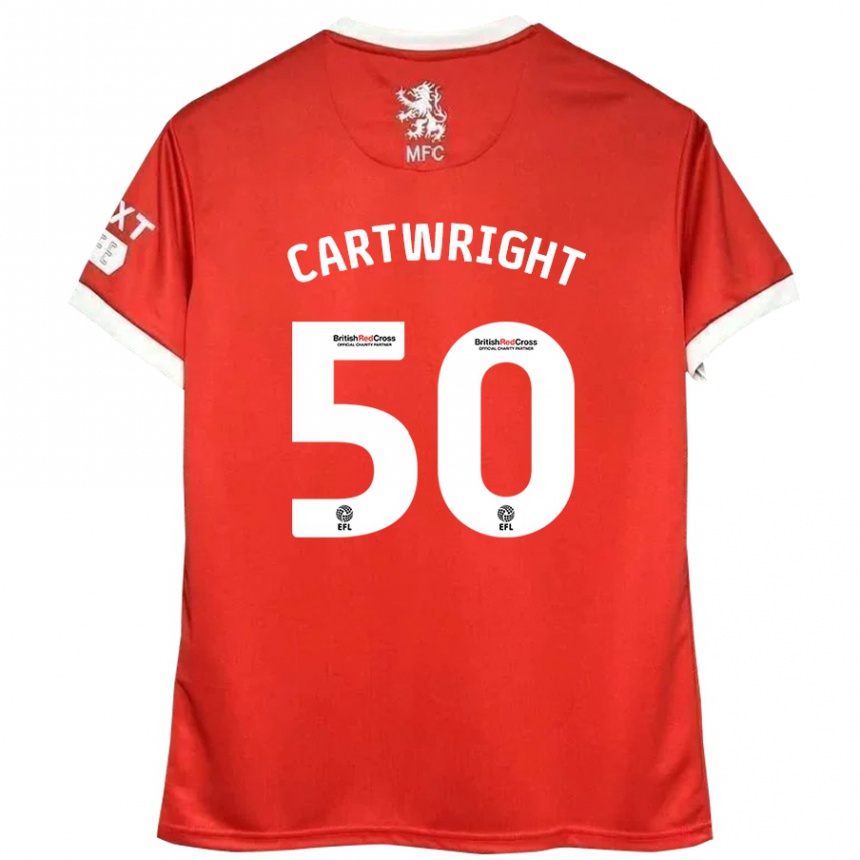 Niño Fútbol Camiseta Fin Cartwright #50 Rojo Blanco 1ª Equipación 2024/25