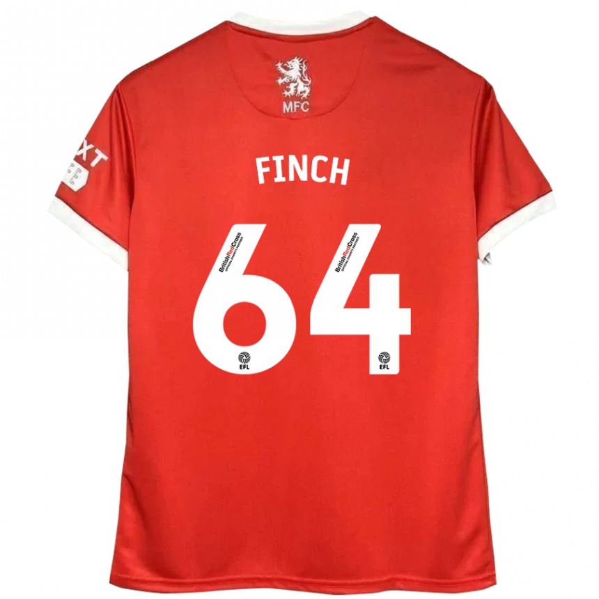 Niño Fútbol Camiseta Sonny Finch #64 Rojo Blanco 1ª Equipación 2024/25