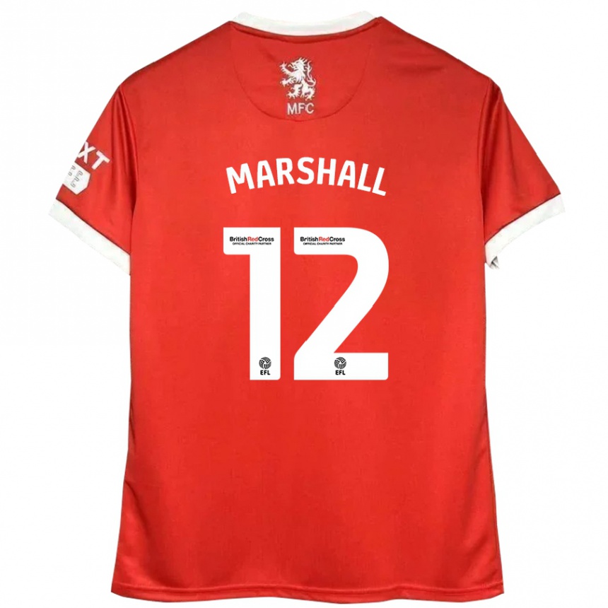 Niño Fútbol Camiseta Eve Marshall #12 Rojo Blanco 1ª Equipación 2024/25