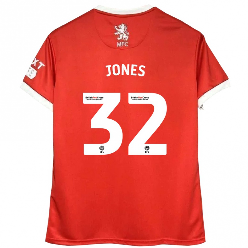 Niño Fútbol Camiseta Jamie Jones #32 Rojo Blanco 1ª Equipación 2024/25