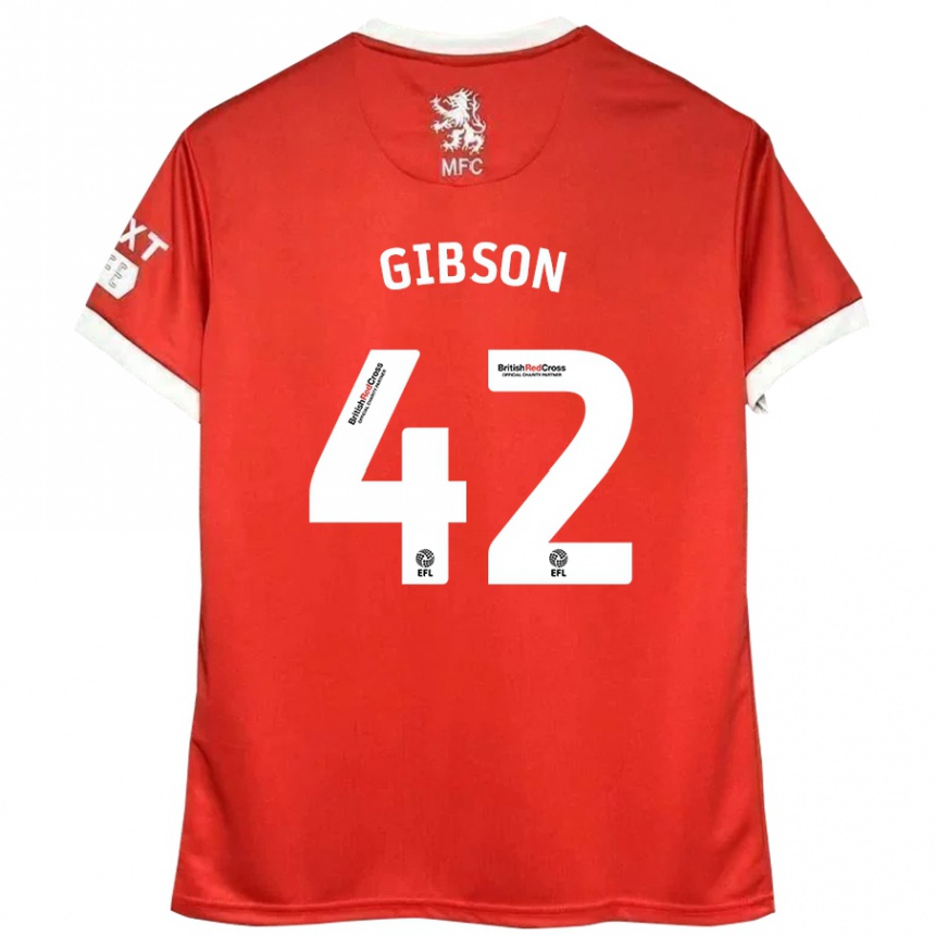 Niño Fútbol Camiseta Joseph Gibson #42 Rojo Blanco 1ª Equipación 2024/25