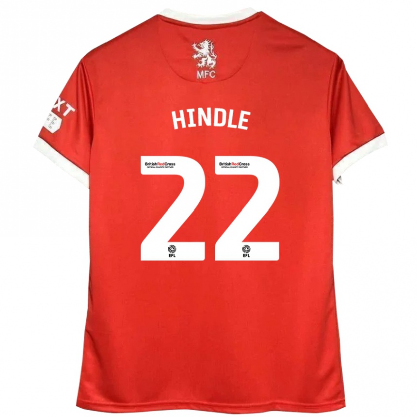 Niño Fútbol Camiseta Rachel Hindle #22 Rojo Blanco 1ª Equipación 2024/25