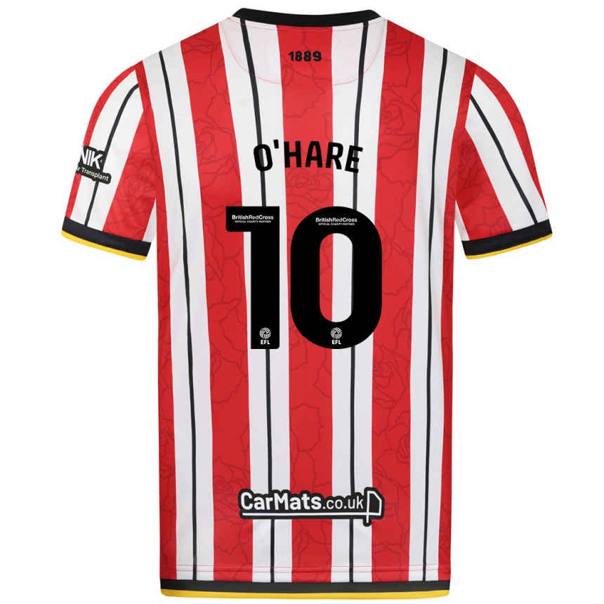 Niño Fútbol Camiseta Callum O'hare #10 Rojo Blanco Rayas 1ª Equipación 2024/25