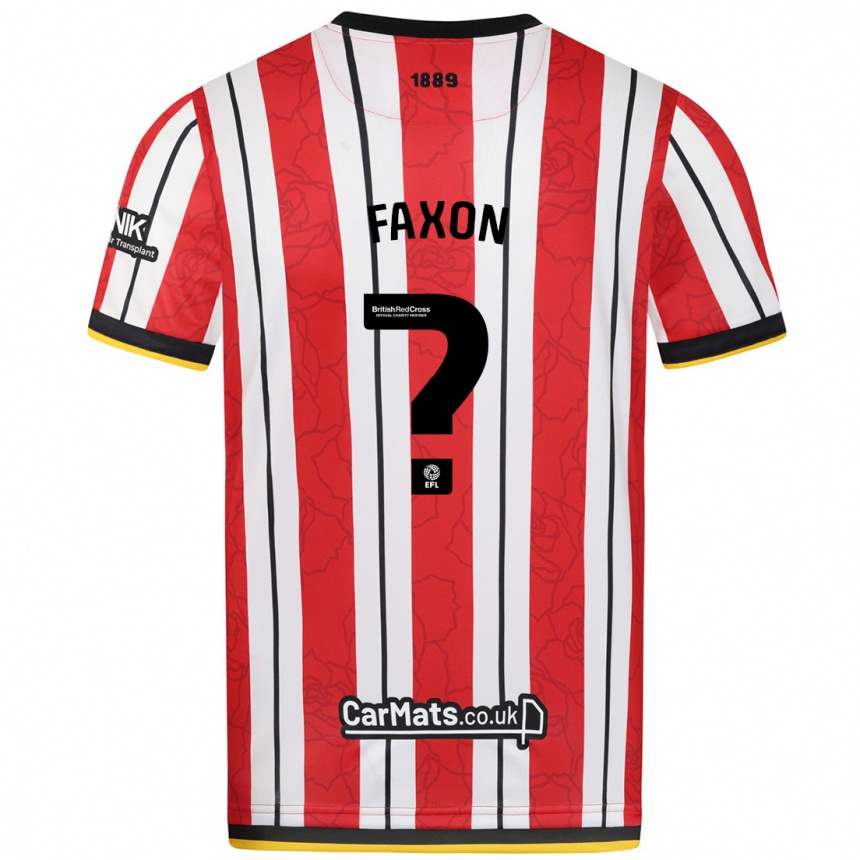 Niño Fútbol Camiseta Luke Faxon #0 Rojo Blanco Rayas 1ª Equipación 2024/25