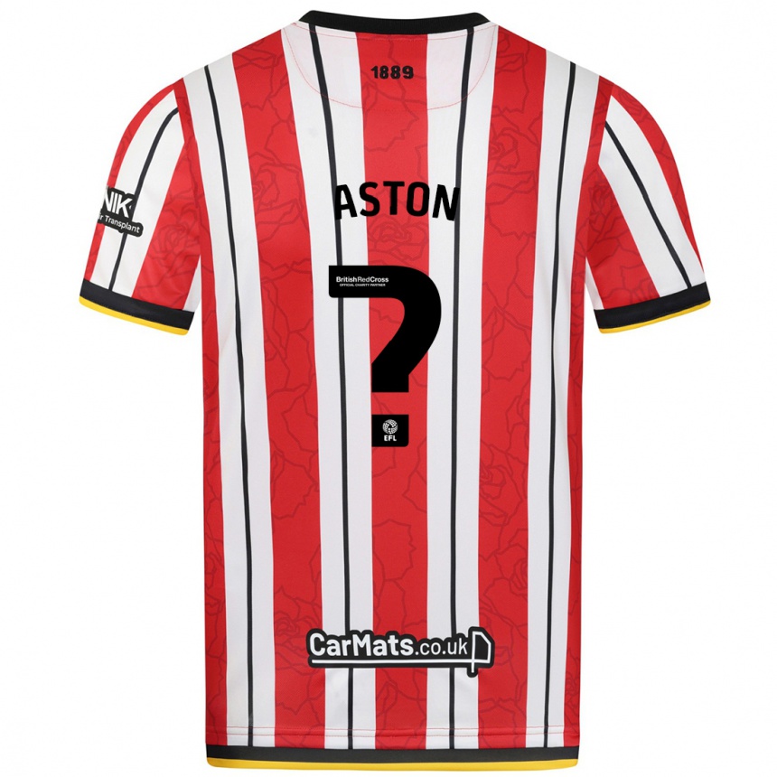 Niño Fútbol Camiseta Sam Aston #0 Rojo Blanco Rayas 1ª Equipación 2024/25