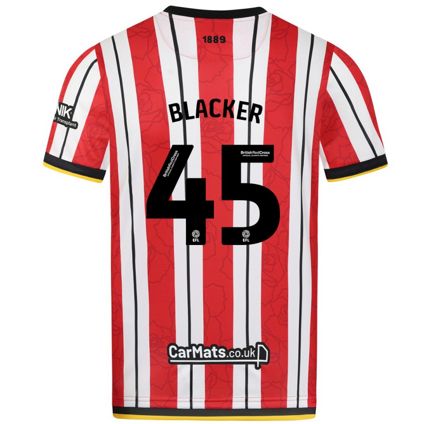 Niño Fútbol Camiseta Billy Blacker #45 Rojo Blanco Rayas 1ª Equipación 2024/25