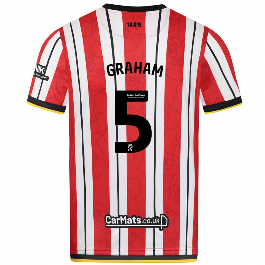 Niño Fútbol Camiseta Molly Graham #5 Rojo Blanco Rayas 1ª Equipación 2024/25