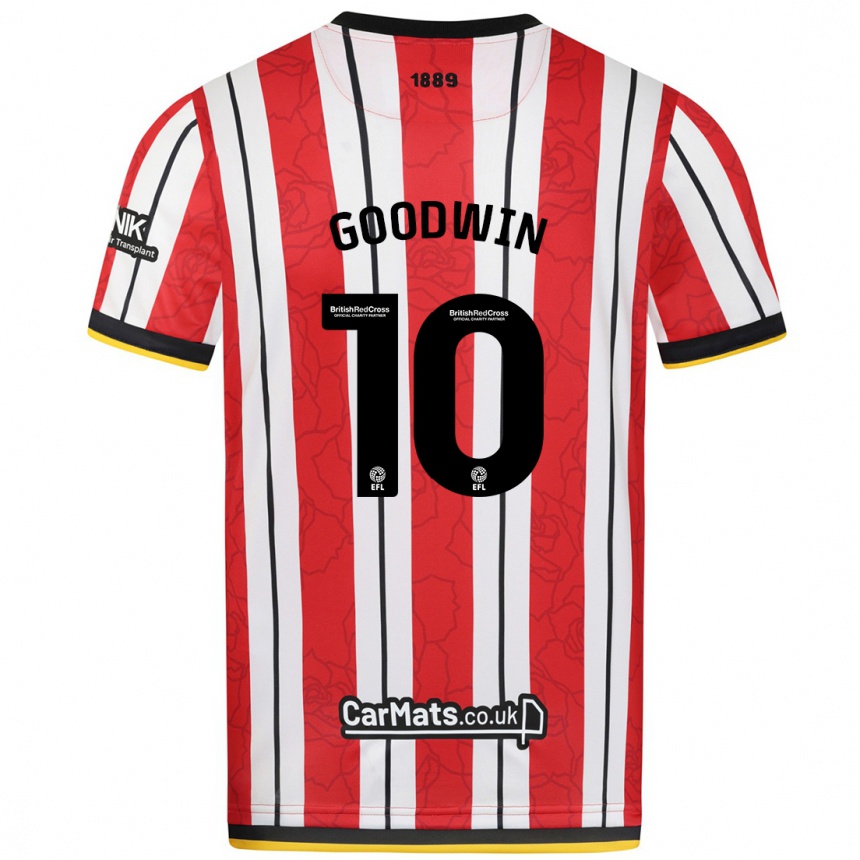 Niño Fútbol Camiseta Isobel Goodwin #10 Rojo Blanco Rayas 1ª Equipación 2024/25