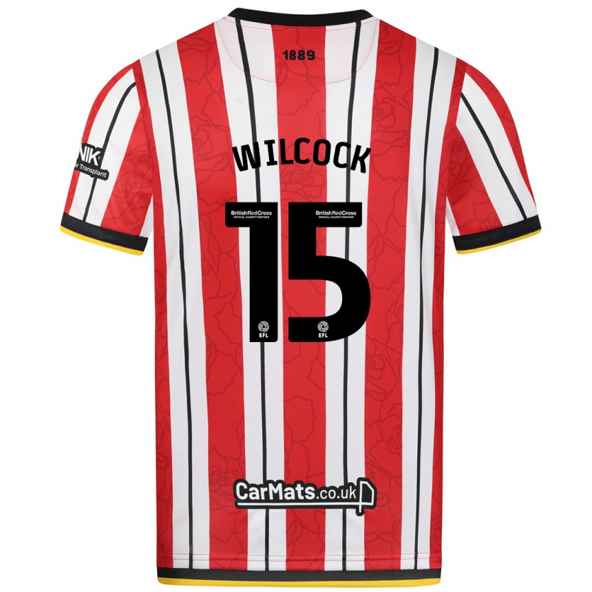 Niño Fútbol Camiseta Tamara Wilcock #15 Rojo Blanco Rayas 1ª Equipación 2024/25