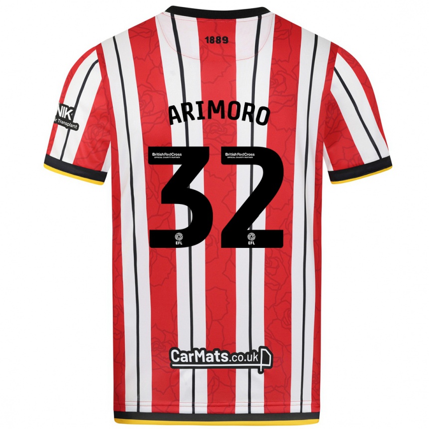 Niño Fútbol Camiseta Juliet Khinde Adebowale-Arimoro #32 Rojo Blanco Rayas 1ª Equipación 2024/25