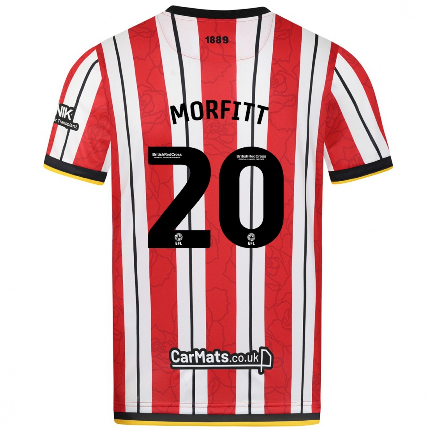 Niño Fútbol Camiseta Izzy Morfitt #20 Rojo Blanco Rayas 1ª Equipación 2024/25