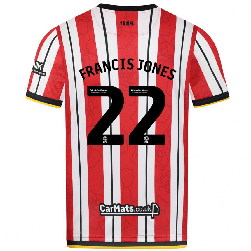 Niño Fútbol Camiseta Maria Francis-Jones #22 Rojo Blanco Rayas 1ª Equipación 2024/25