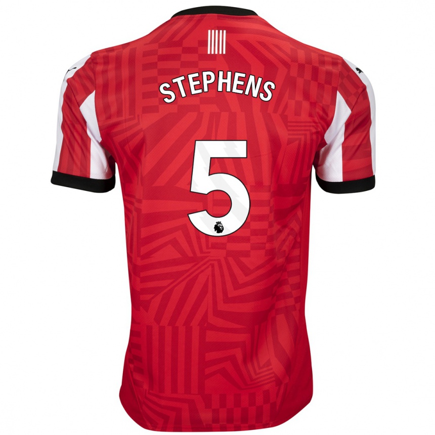 Niño Fútbol Camiseta Jack Stephens #5 Rojo Blanco 1ª Equipación 2024/25