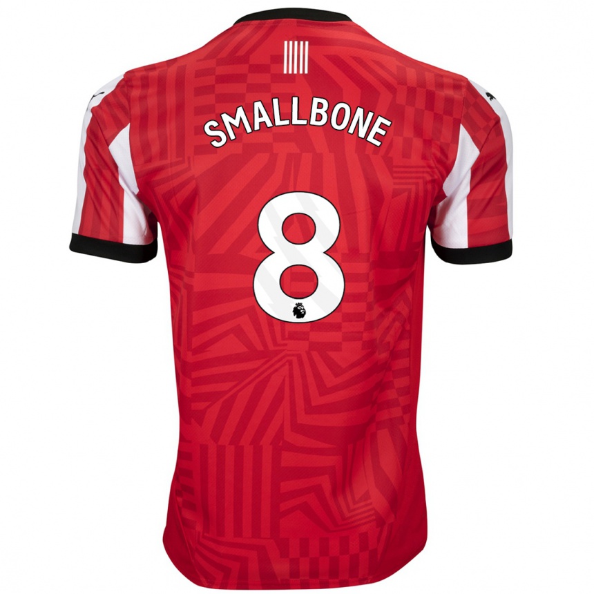 Niño Fútbol Camiseta Will Smallbone #8 Rojo Blanco 1ª Equipación 2024/25