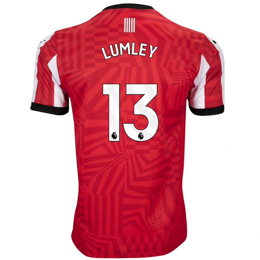 Niño Fútbol Camiseta Joe Lumley #13 Rojo Blanco 1ª Equipación 2024/25