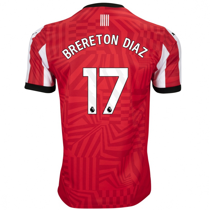 Niño Fútbol Camiseta Ben Brereton Díaz #17 Rojo Blanco 1ª Equipación 2024/25