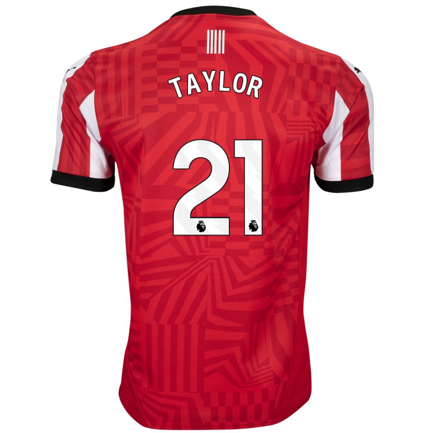 Niño Fútbol Camiseta Charlie Taylor #21 Rojo Blanco 1ª Equipación 2024/25