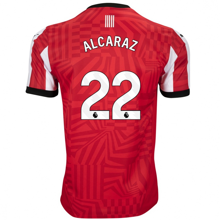 Niño Fútbol Camiseta Carlos Alcaraz #22 Rojo Blanco 1ª Equipación 2024/25