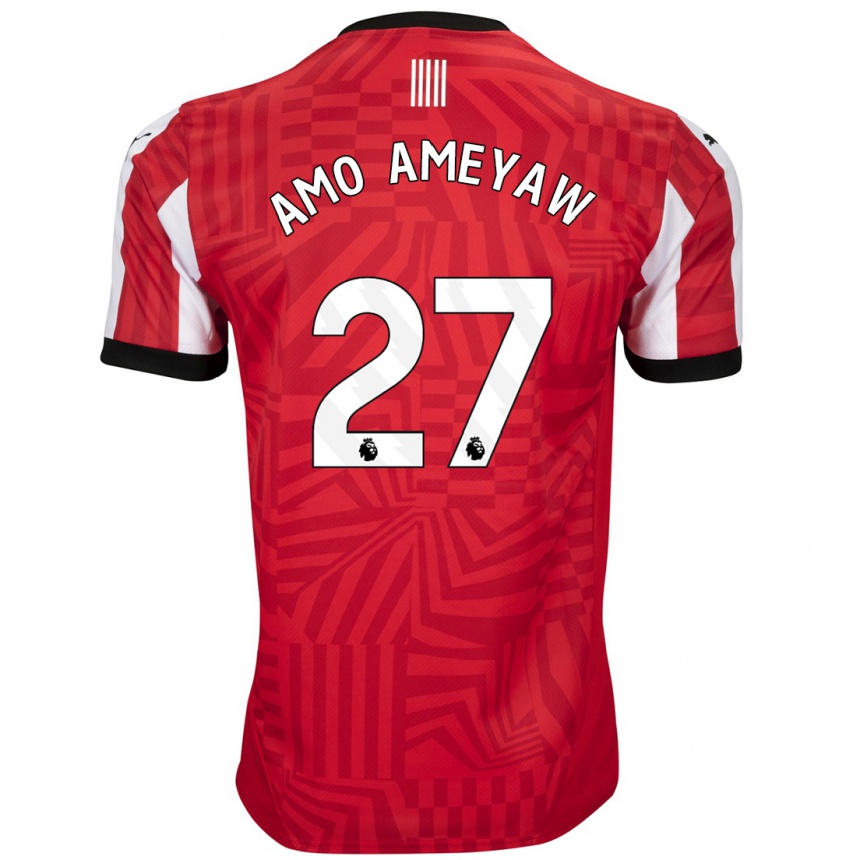 Niño Fútbol Camiseta Samuel Amo-Ameyaw #27 Rojo Blanco 1ª Equipación 2024/25