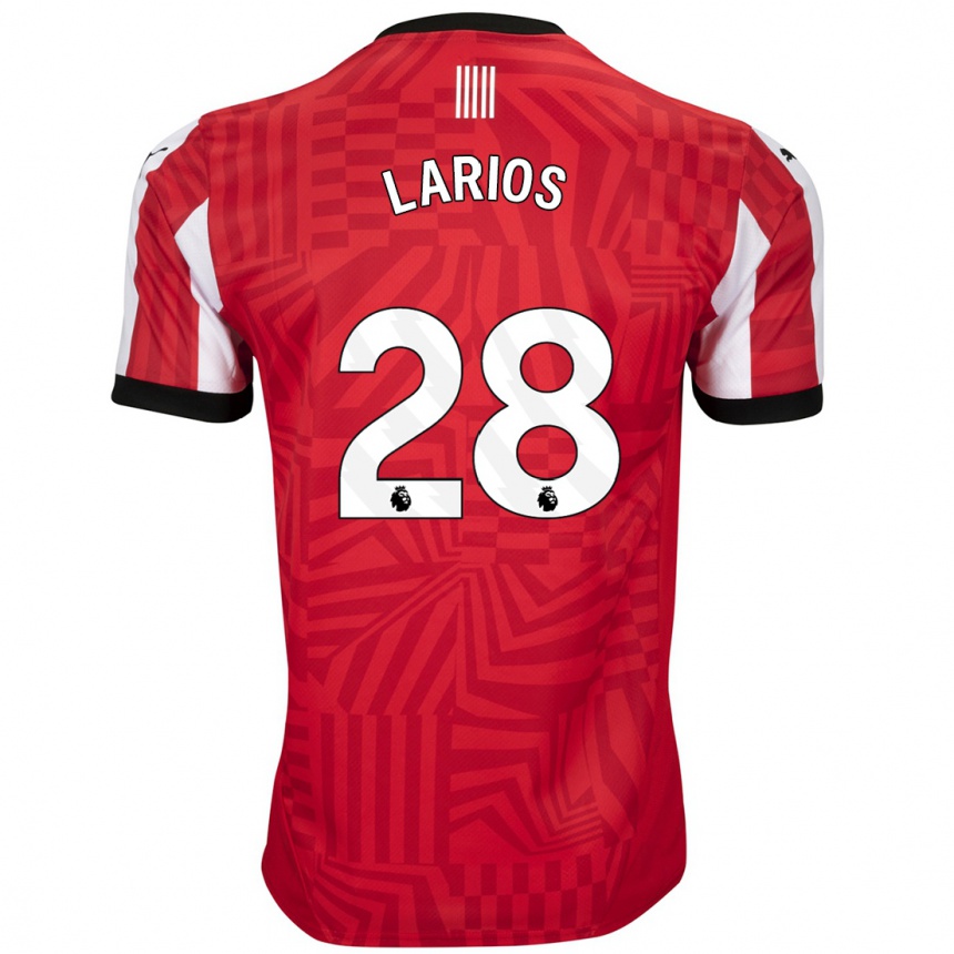 Niño Fútbol Camiseta Juan Larios #28 Rojo Blanco 1ª Equipación 2024/25