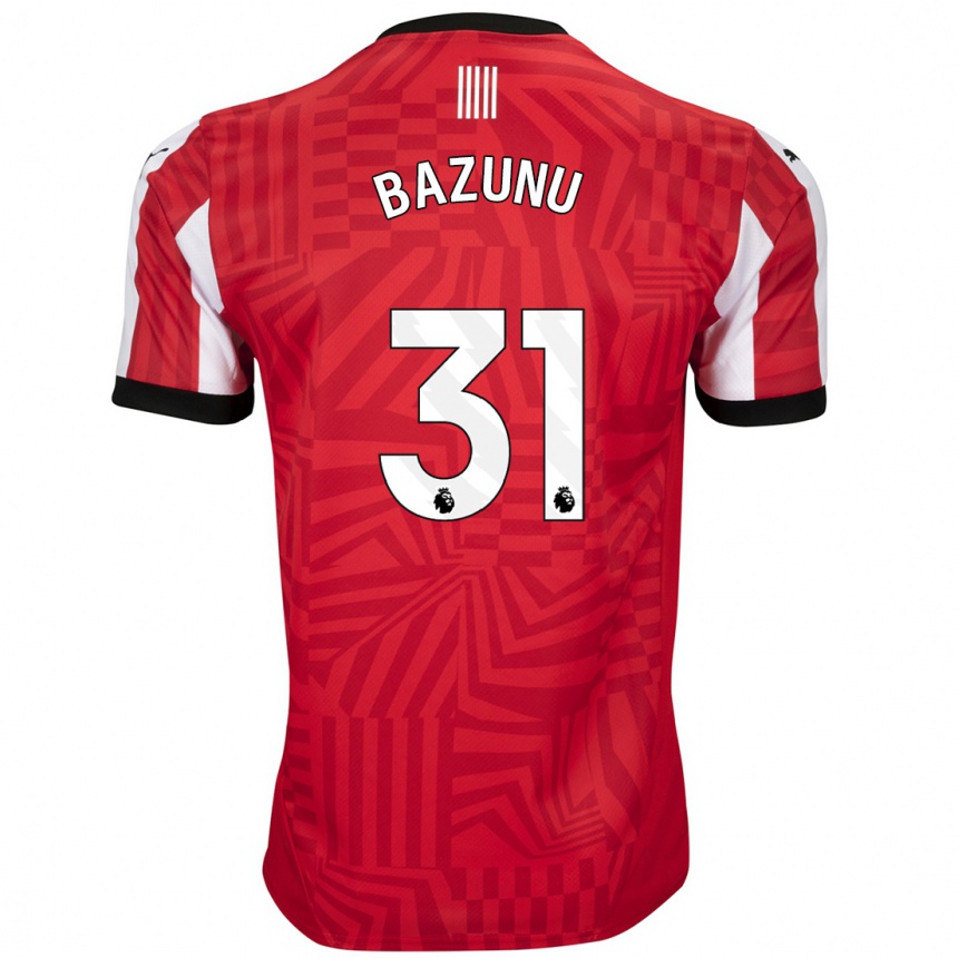 Niño Fútbol Camiseta Gavin Bazunu #31 Rojo Blanco 1ª Equipación 2024/25