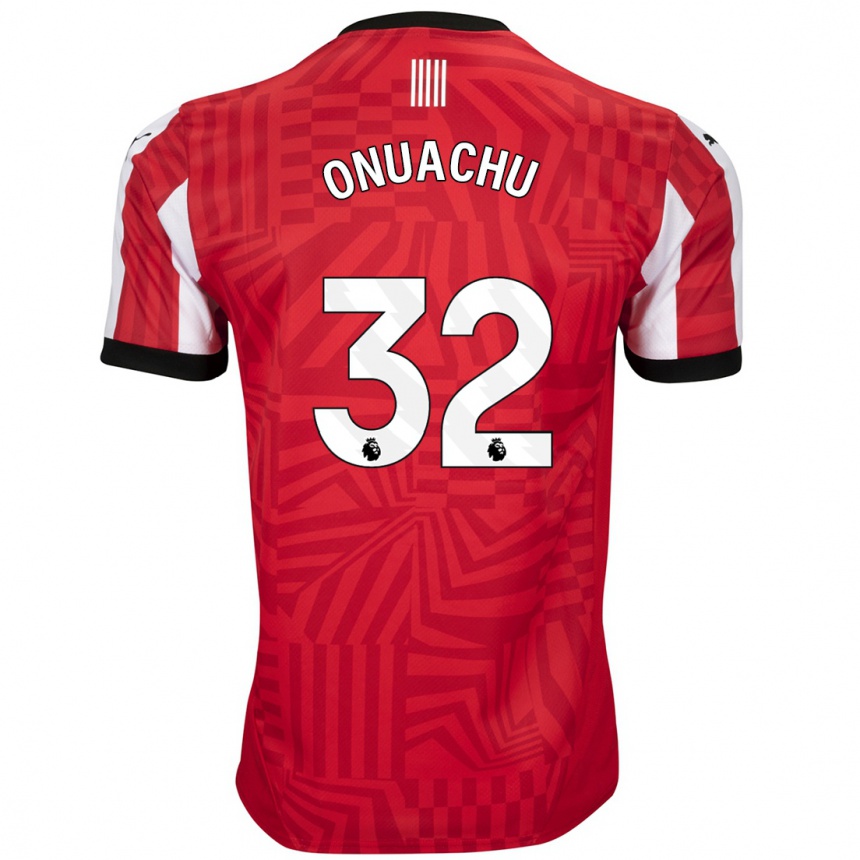 Niño Fútbol Camiseta Paul Onuachu #32 Rojo Blanco 1ª Equipación 2024/25