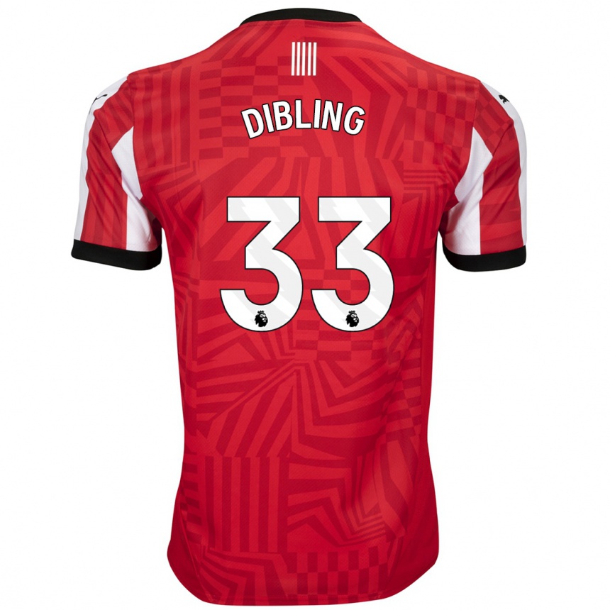 Niño Fútbol Camiseta Tyler Dibling #33 Rojo Blanco 1ª Equipación 2024/25