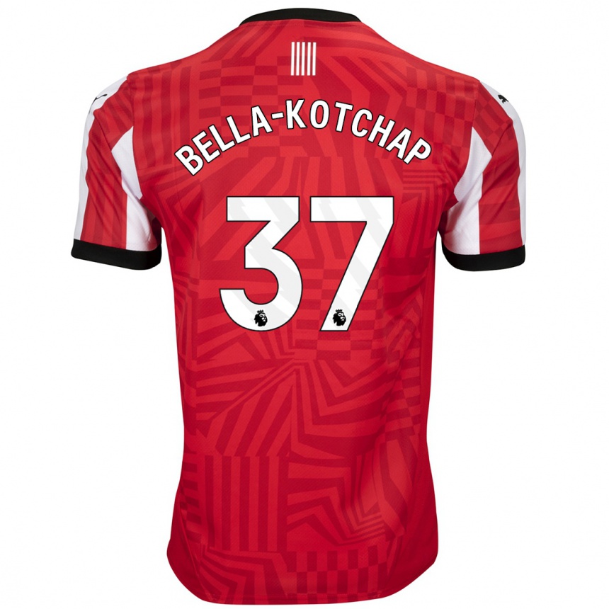 Niño Fútbol Camiseta Armel Bella-Kotchap #37 Rojo Blanco 1ª Equipación 2024/25