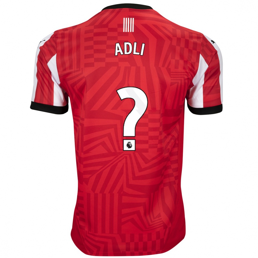 Niño Fútbol Camiseta Mohamed Adli #0 Rojo Blanco 1ª Equipación 2024/25