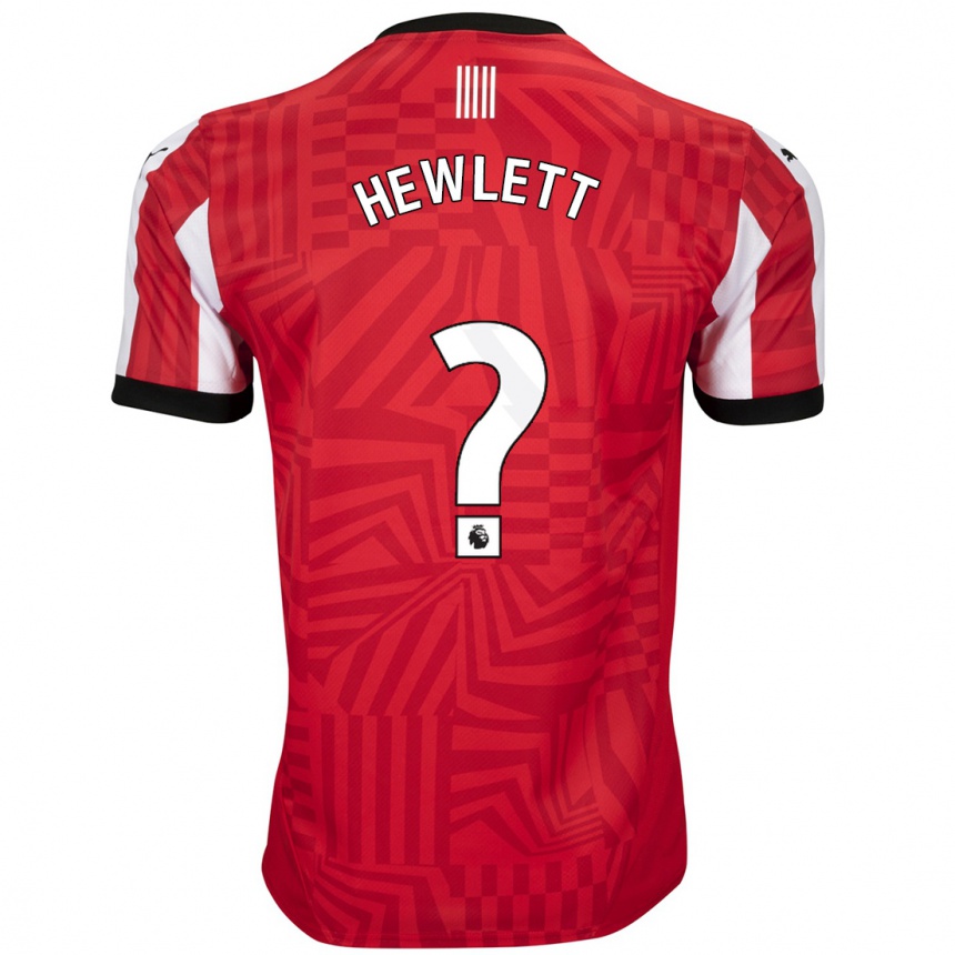 Niño Fútbol Camiseta Jem Hewlett #0 Rojo Blanco 1ª Equipación 2024/25